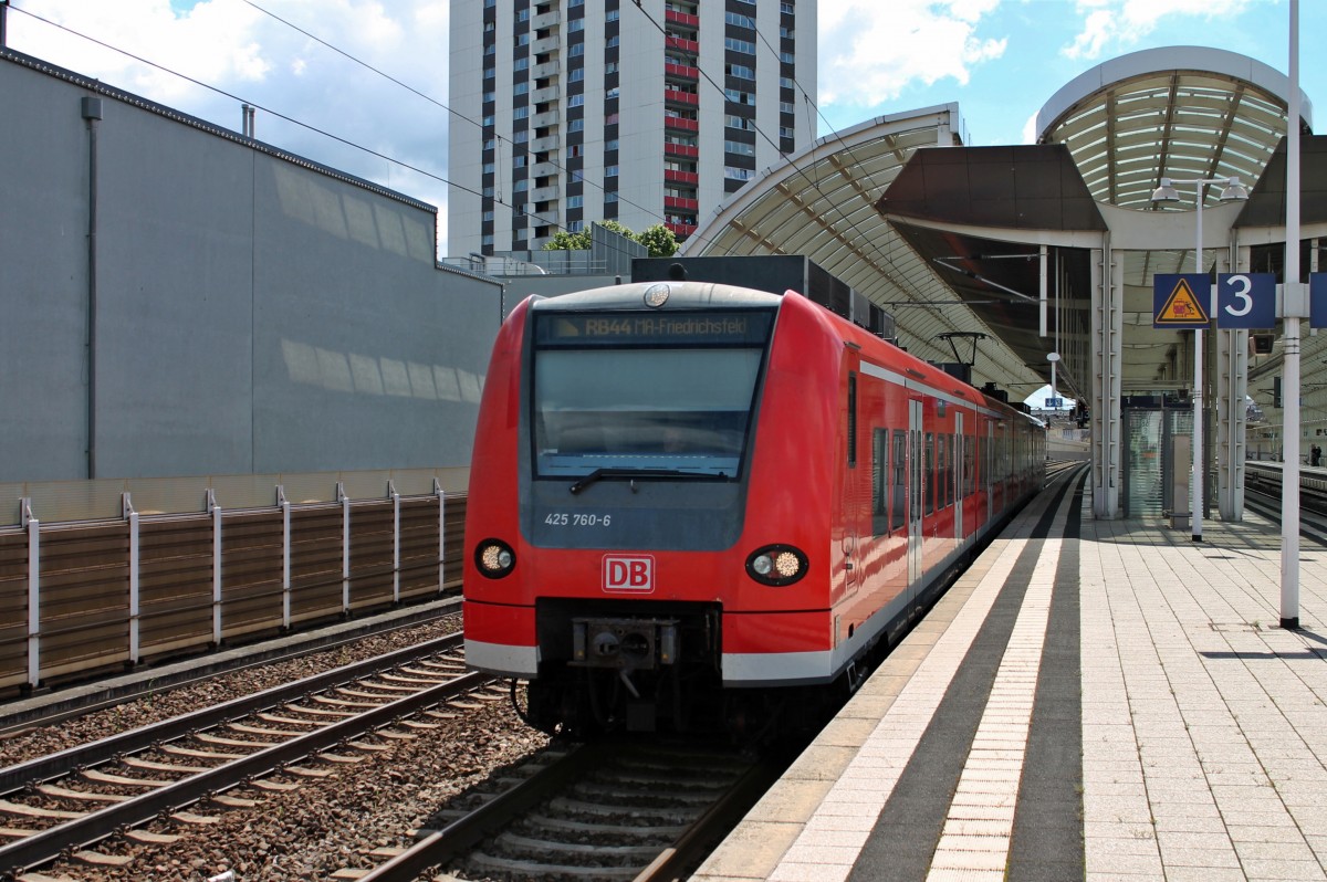 425 760-6 als RB 44 nach Mannheim-Friedrichsfeld am 24.05.2014 bei der Ausfahrt in Ludwigshafen (Rhein) Mitte gen Mannheim Hbf.