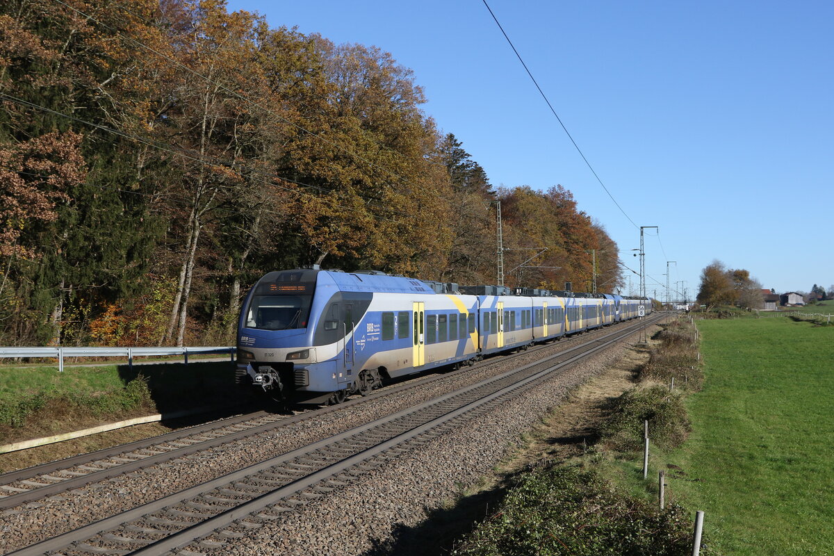 430 020 und 430 017 waren am 16. November 2024 bei Hufschlag in Richtung München unterwegs.