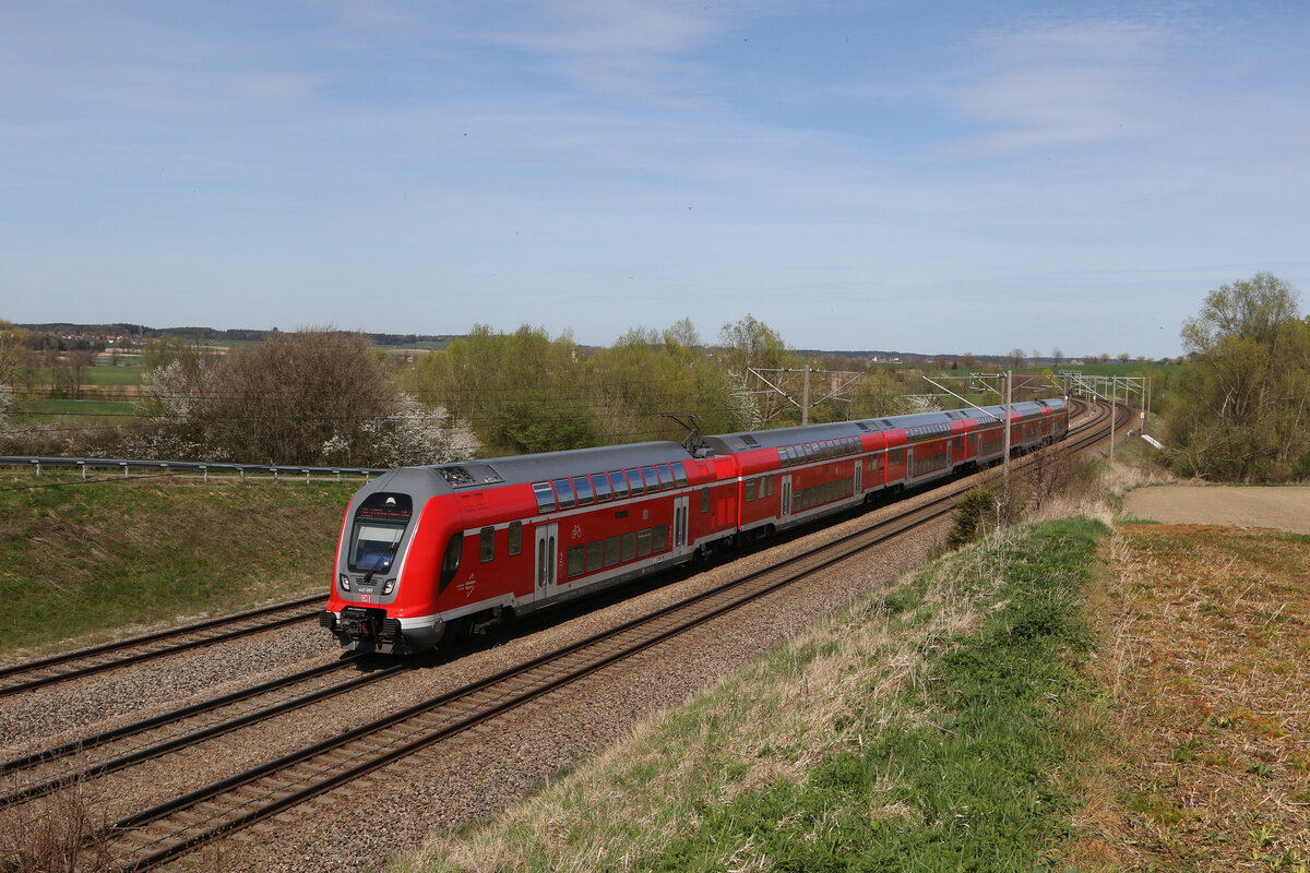 445 097 aus Ingolstadt kommend am 6. April 2024 bei Vierkirchen.