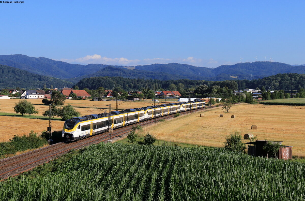 463 022-4; 463 003-4 und 463 002-6 als RB 1726 (Freiburg(Brsg)Hbf - Offenburg) bei Kollmarsreute 8.7.22