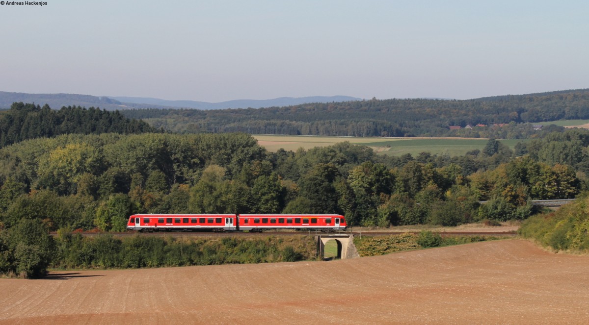 628 4** als RB 14377 (Braunschweig Hbf-Herzberg(Harz)) bei Seesen 3.10.13