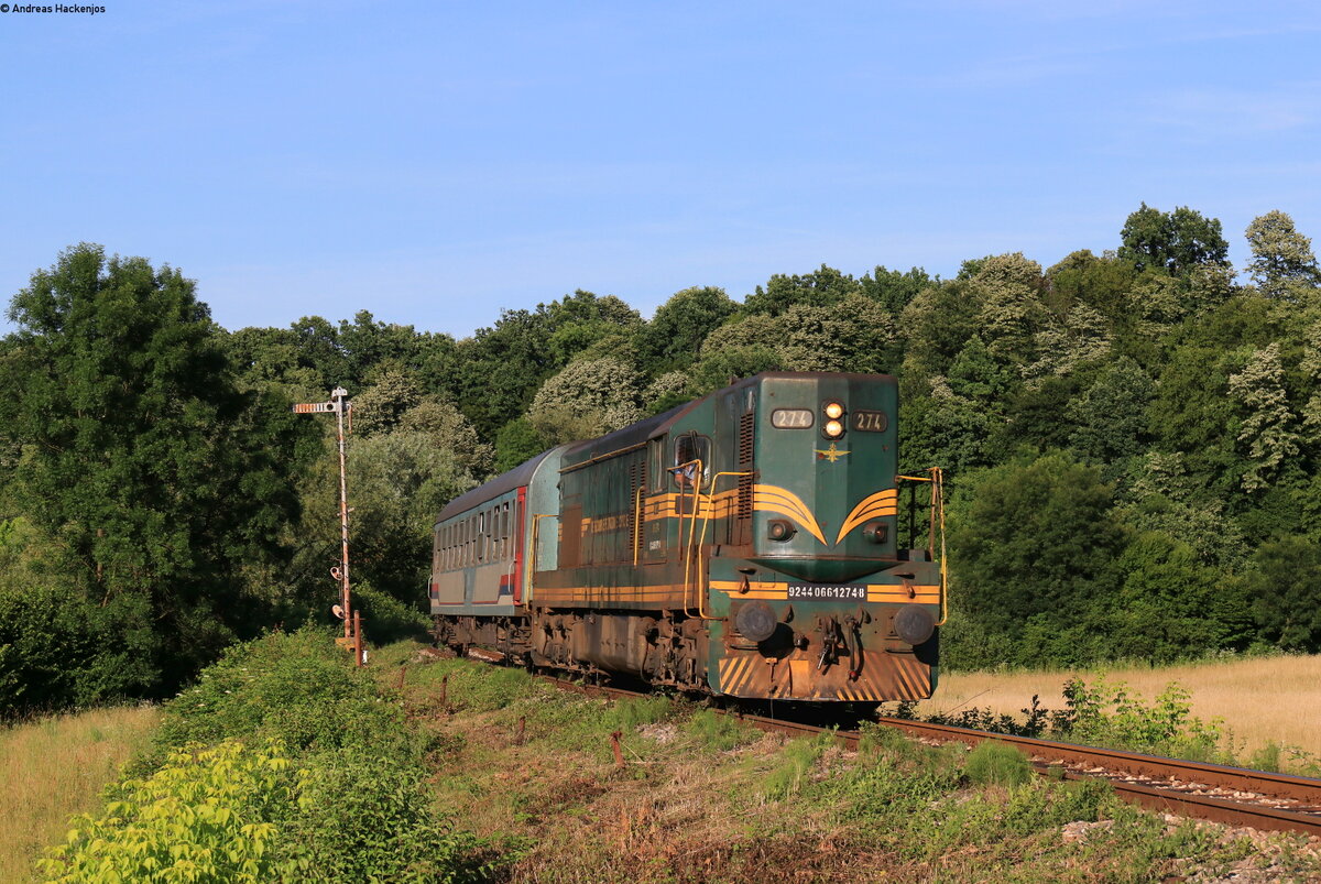 661 274-8 mit dem R 6606 (Petrovo Novo - Doboj) am Esig Suho Polje 14.6.22