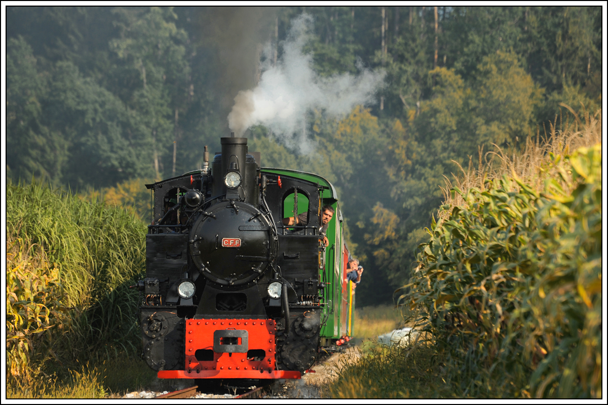 764-411R der Stainzer Bahn am 29.8.18 auf der Fahrt von Preding nach Stainz kurz vor Kraubath.