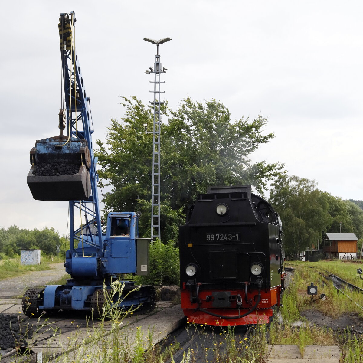 99 1743-1  an der Bekohlung in Gernrode. 04.07.24  12:46 Uhr.