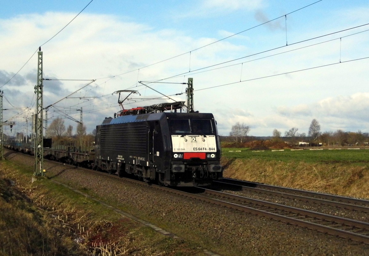 Am 02.04.2015 kam die 189 844 von der PKP Cargo ( MRCE Dispolok ) aus Richtung Hannover und fuhr weiter in Richtung Stendal .