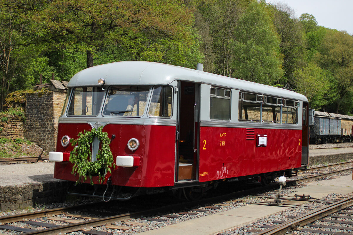 Am 1. Mai 2024 stand ex CFL Z151 im Bahnhof Fond-de-Gras 