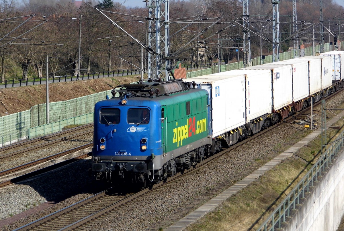 Am 19.03.2015 kam die 140 838-4 von der EGP aus Richtung Stendal und fuhren weiter in Richtung Salzwedel .