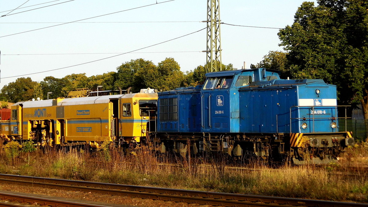 Am 23.08.2017 Rangierfahrt von der 204 010-6 von der PRESS in Stendal . 