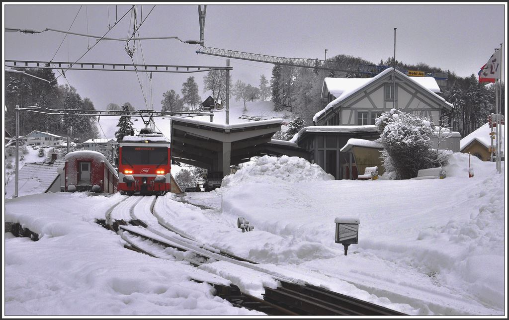 Bahnhof Heiden im Schnee. (29.01.2015)