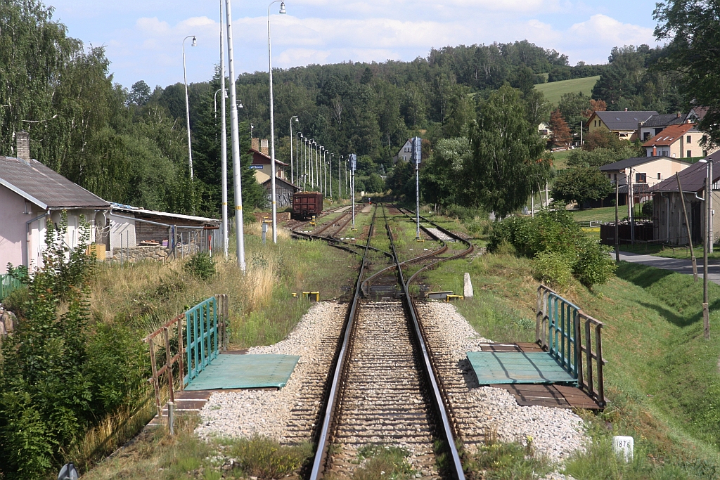 Bahnhof Luka nad Jihlavo am 09.August 2019.