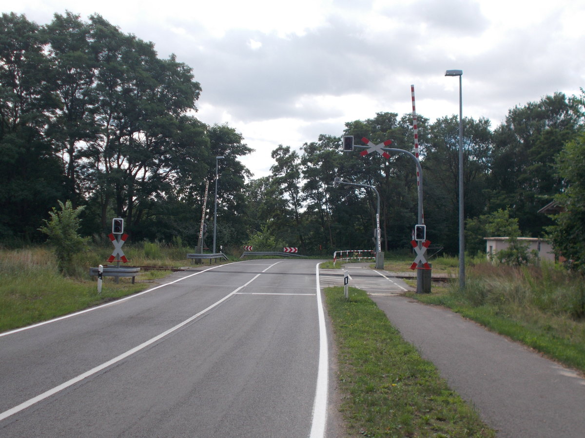 Bahnübergang,am 17.Juli 2016,in Grambow.