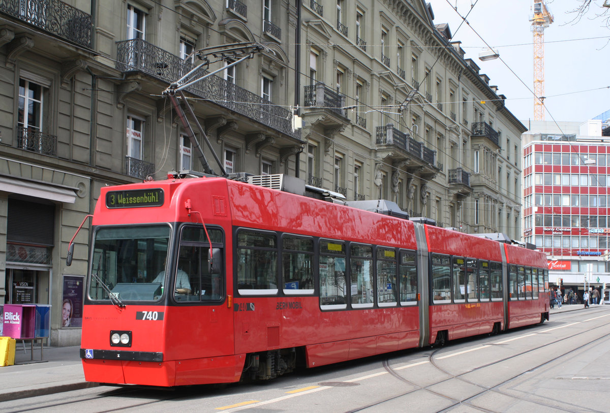 Be 4/8 740 an der Haltestelle Hirschengraben am 06.04.2013.