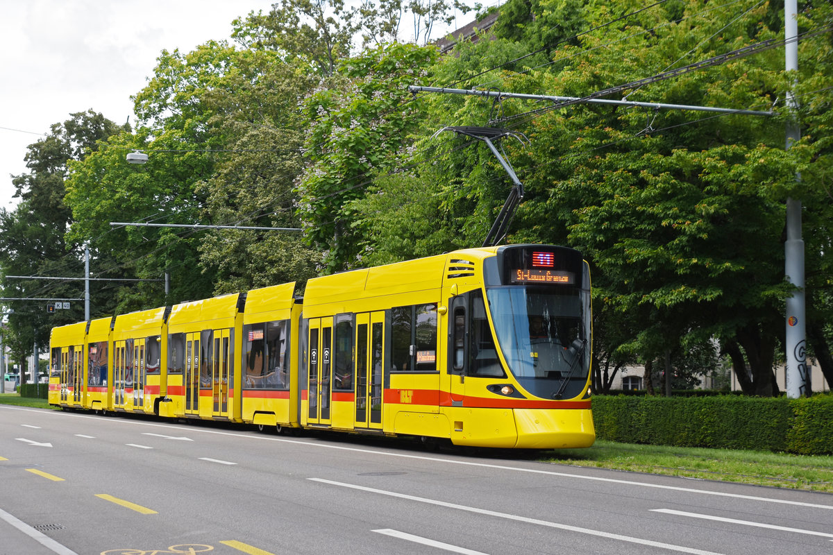 Be 6/10 Tango 177, auf der Linie 11, fährt zur Haltestelle Aeschenplatz. Die Aufnahme stammt vom 21.06.2020.