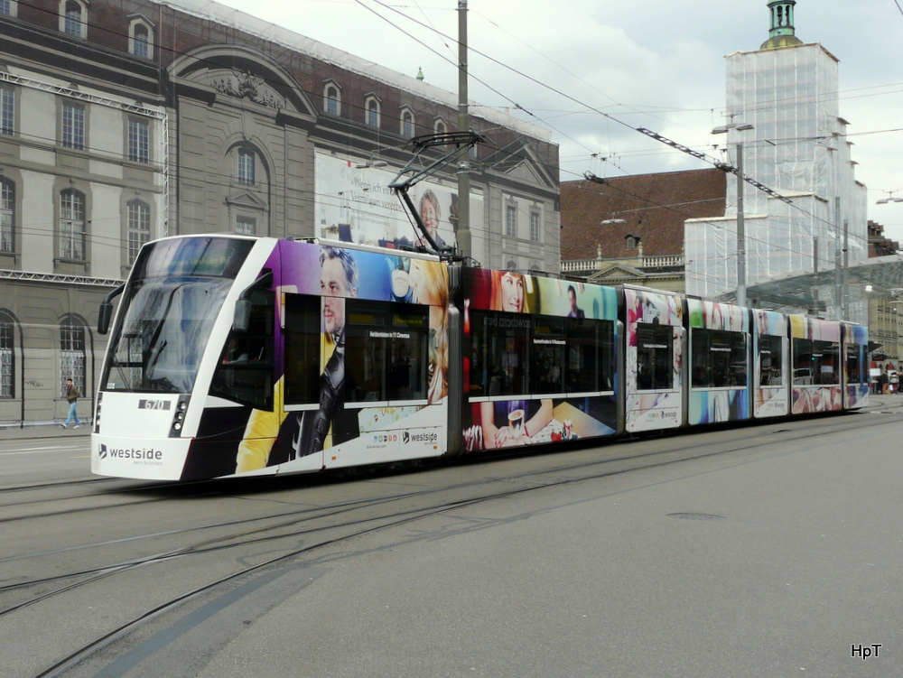 Bern mobil - Tram Be 6/8 670 unterwegs auf der Linie 8 in Bern am 01.03.2014