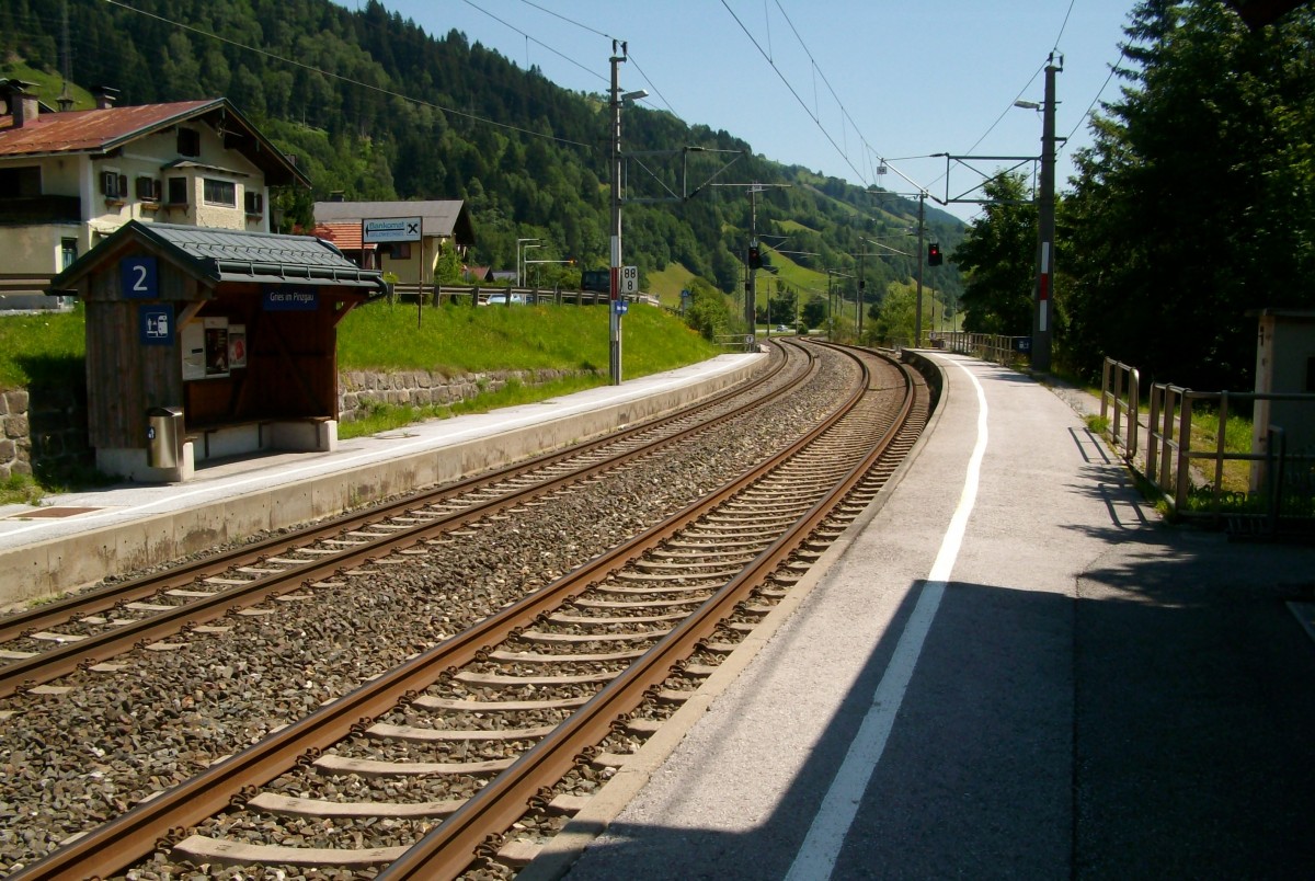 Blick auf die Haltestelle Gries im Pinzgau am 8.7.2012