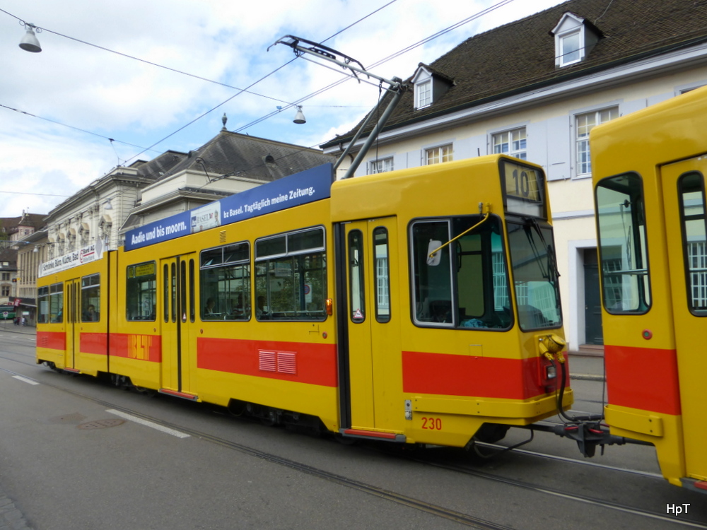 BLT - Be 4/6 230 unterwegs auf der Linie 10 in der Stadt Basel am 20.09.2014
