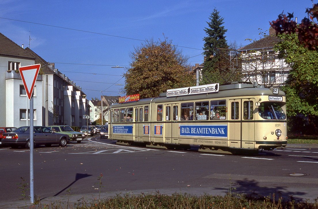 Bonn 231, Hindenburgplatz, Hausdorffstraße, 22.10.1988.