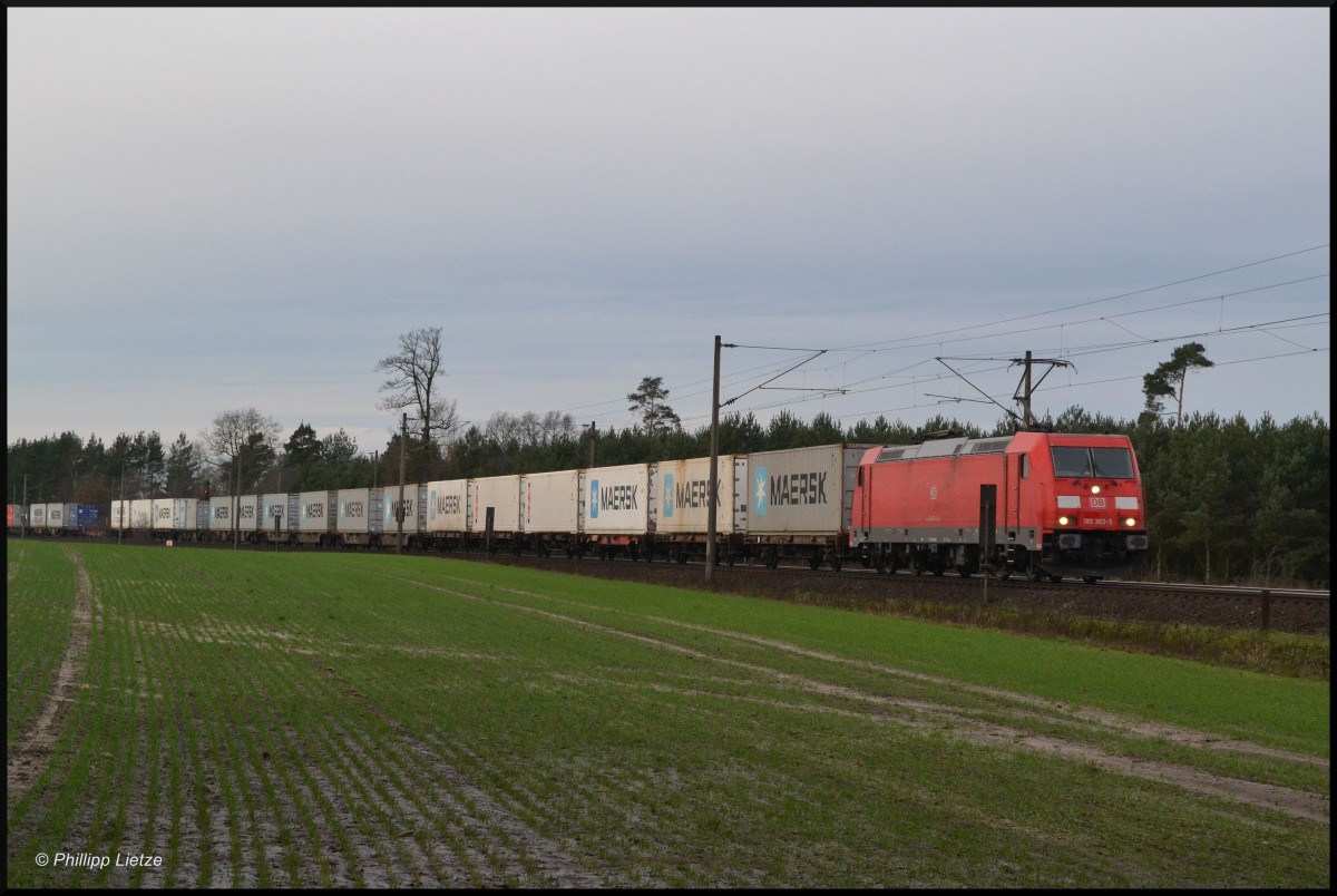 Containerzug Richtung Maschen Rbf.