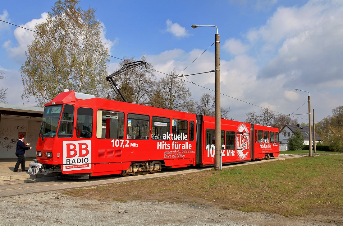 Cottbus 168, Endschleife Madlower Hauptstraße, 25.04.2012.