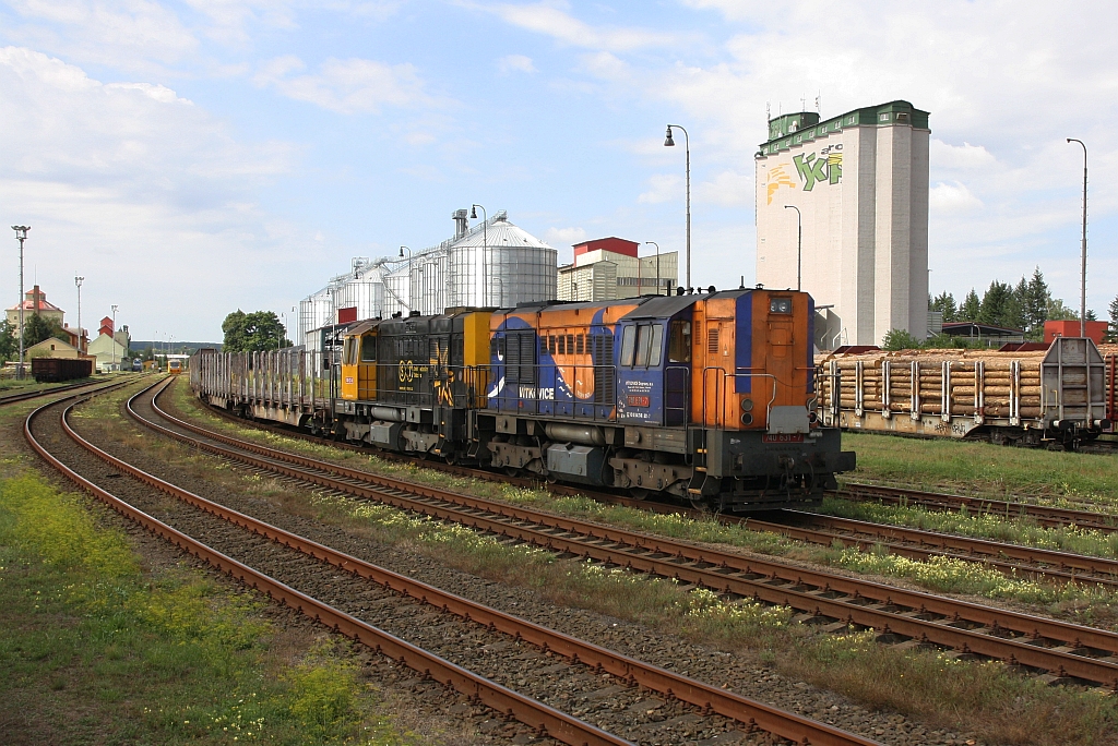 CZ-VD 740 631-7 und 621-8 am 11.August 2019 im Bahnhof Moravske Budejovice.