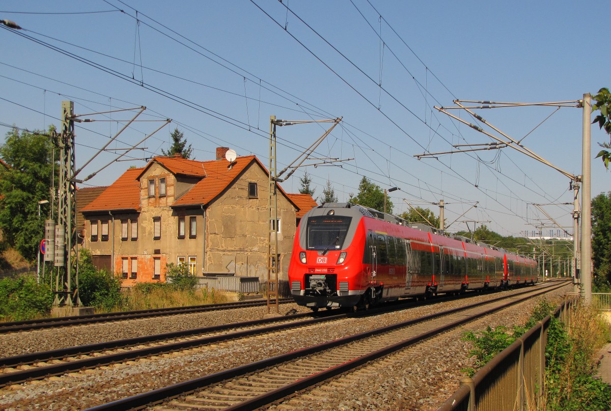 DB 2442 232 + 2442 231 der Werdenfelsbahn als berfhrungsfahrt Richtung Eisenach, am 06.09.2013 in Erfurt Bischleben.