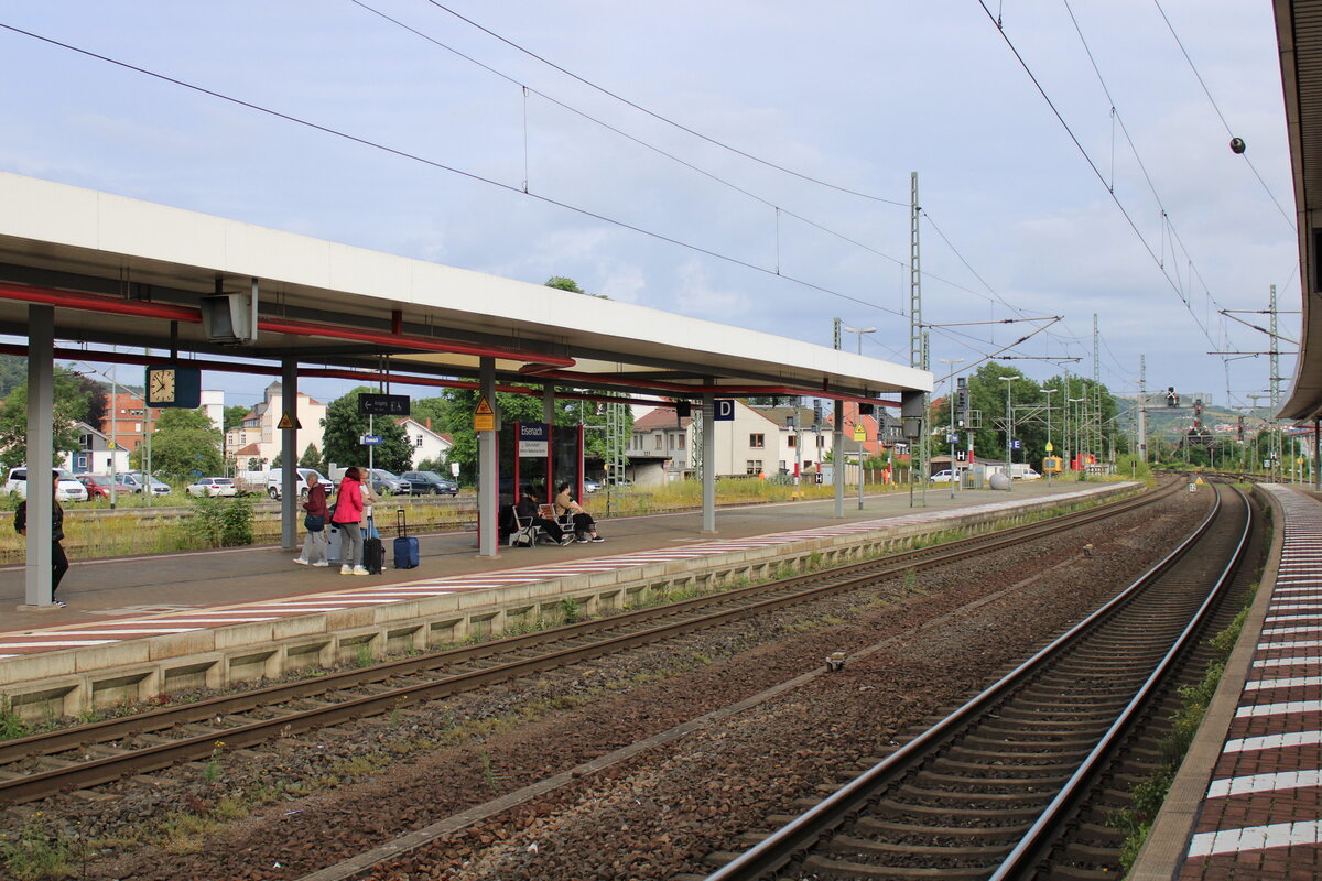 Der Bahnsteig 3 in Eisenach am 05.07.2024.