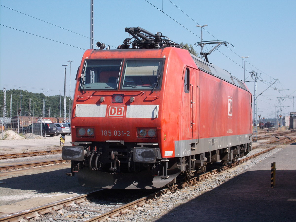 Die aufgebügelte 185 031,am 27.August 2016,beim Tag der offenen Tür in Seddin.