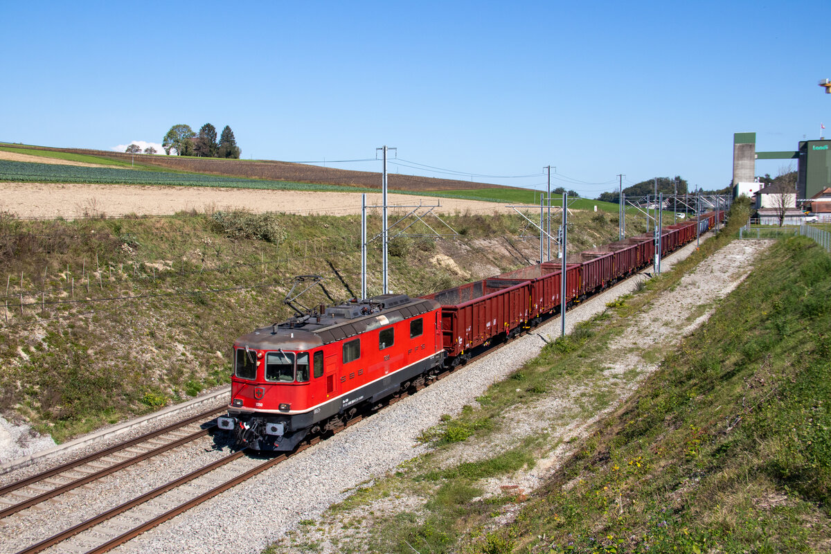 Die Re 430 350 zog am 20. September 2024 leere Rübenwagen durch von Islikon nach Aarberg. Aufgenommen in Rosshäusern.