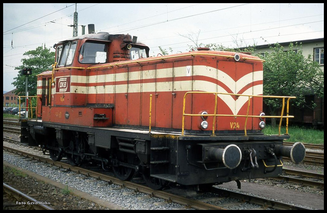 DKB Diesellok V 24 am 13.5.1995 im Bahnhof Düren.