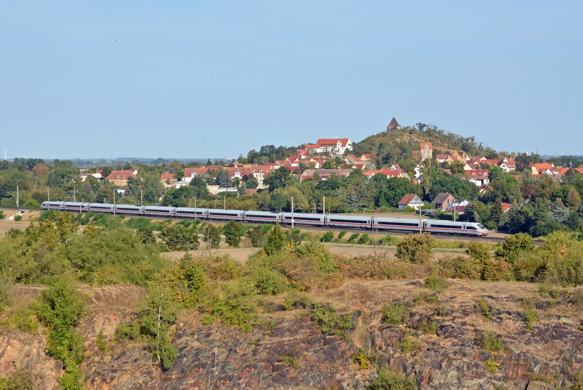 Ein ICE der BR 412 rollte am 01.09.24 als ICE 706 durch Landsberg Richtung Bitterfeld.