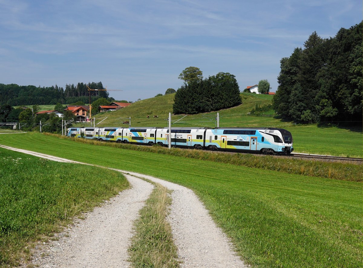 Ein Westbahn KISS am 20.07.2019 unterwegs bei Axdorf.