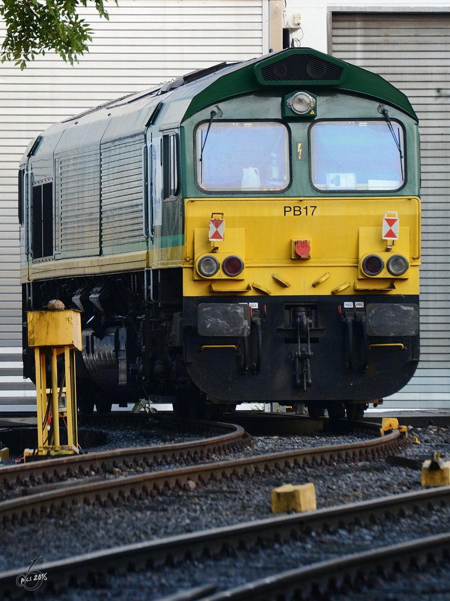  Eine Class 66 Diesellokomotive der Rurtalbahn-Cargo in Hattingen (August 2016)