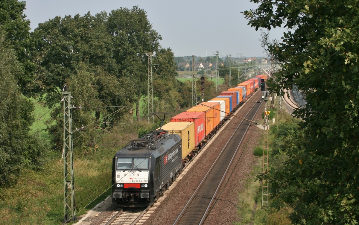 ES 64 F4-282 mit DGS 91263 (SBB, Hamburg-Waltershof–Basel Bad Rbf) am 05.09.2014 in Uelzen