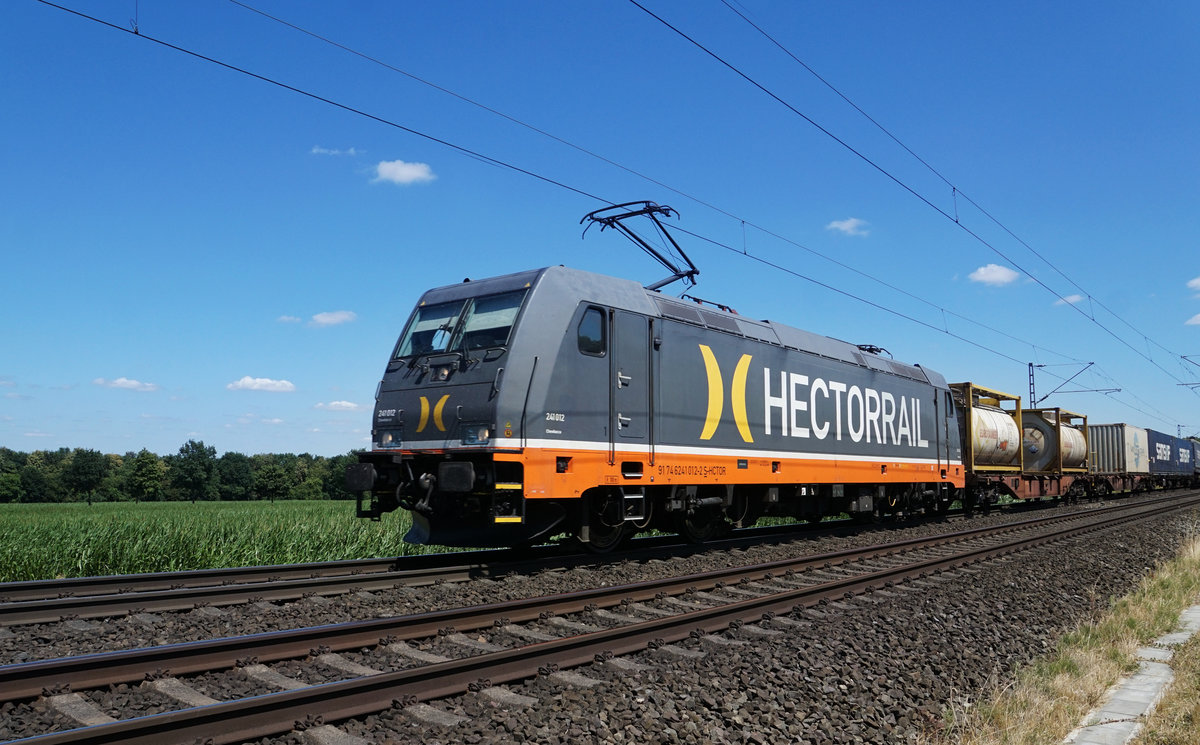 Hectorrail 241 012 mit Güterzug am 08.07.2019 auf dem Weg Richtung Ruhrgebiet.