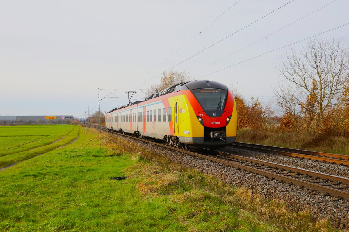 HLB Alstom Coradia Continental 1440 164 bei Altheim (Hessen) am 23.11.24