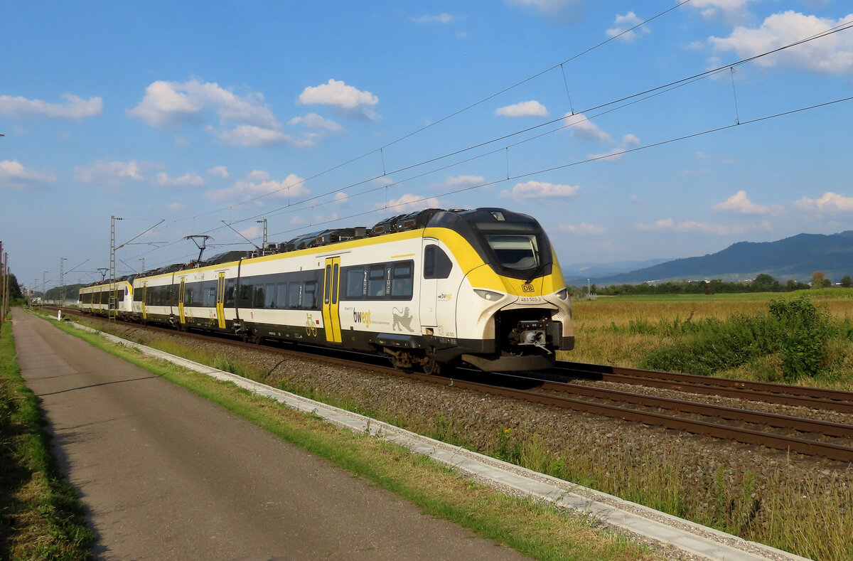 Hohberg - 19. September 2024 : 463 509 + 516 an der RB 17127 von Offenburg nach Freiburg. 

Link zum Video : https://www.youtube.com/watch?v=QwP3wvytr5o&t=3s