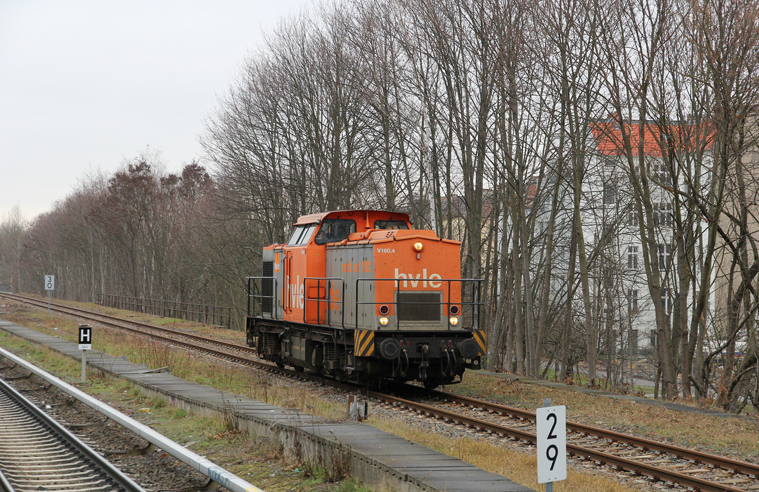 HVLE V 160.4 // Aufgenommen in Höhe der S-Bahn-Station Berlin Wollankstraße. // 5. Februar 2019