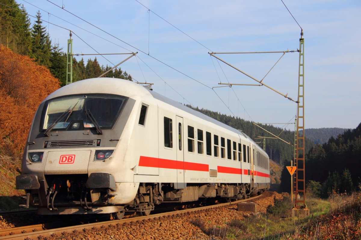 IC Steuerwagen im Frankenwald bei Steinbach am 03.11.2014.