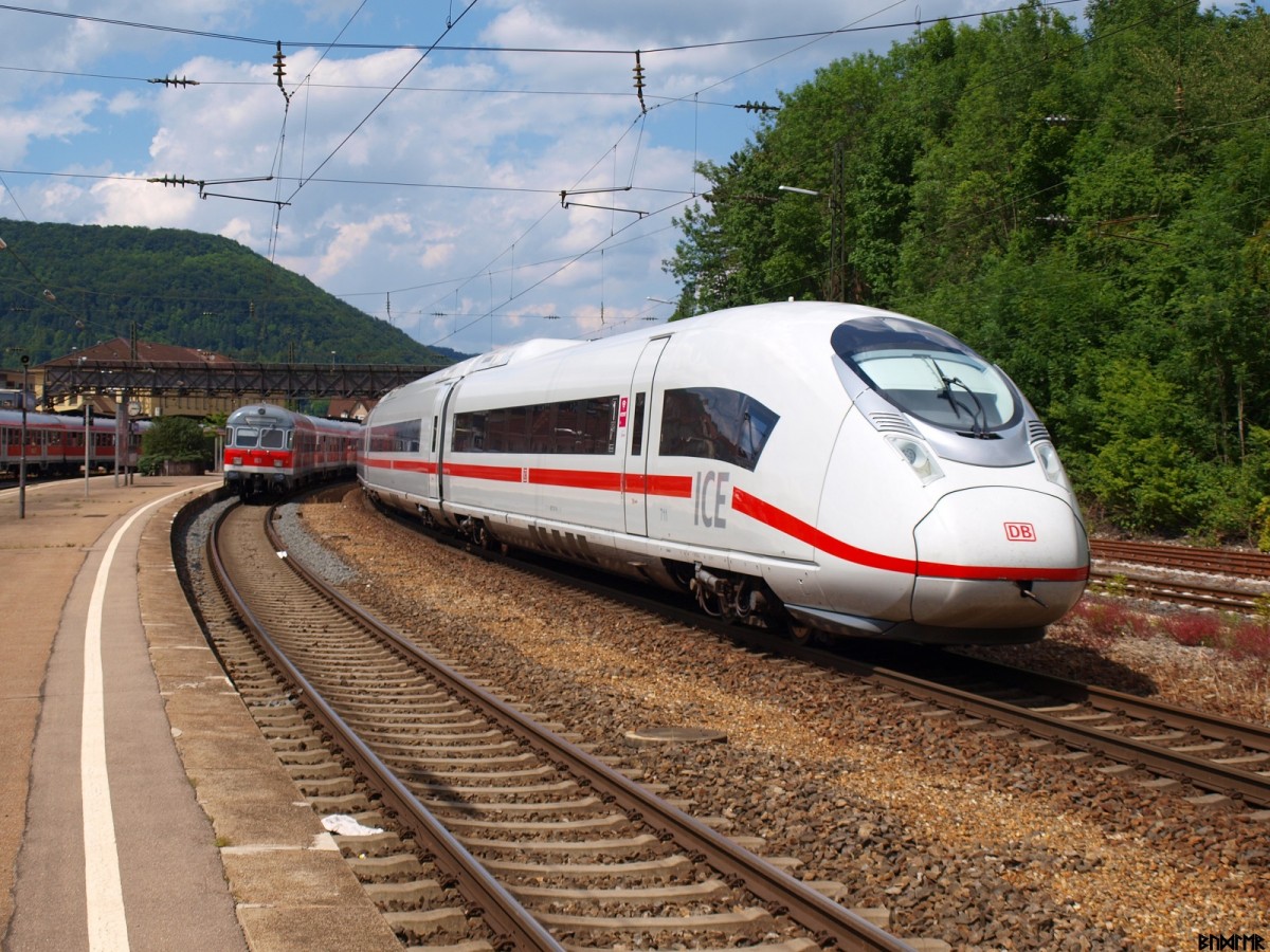  ICE 407 velaro in Geislingen Steige habe nur das hinterteil erwischt