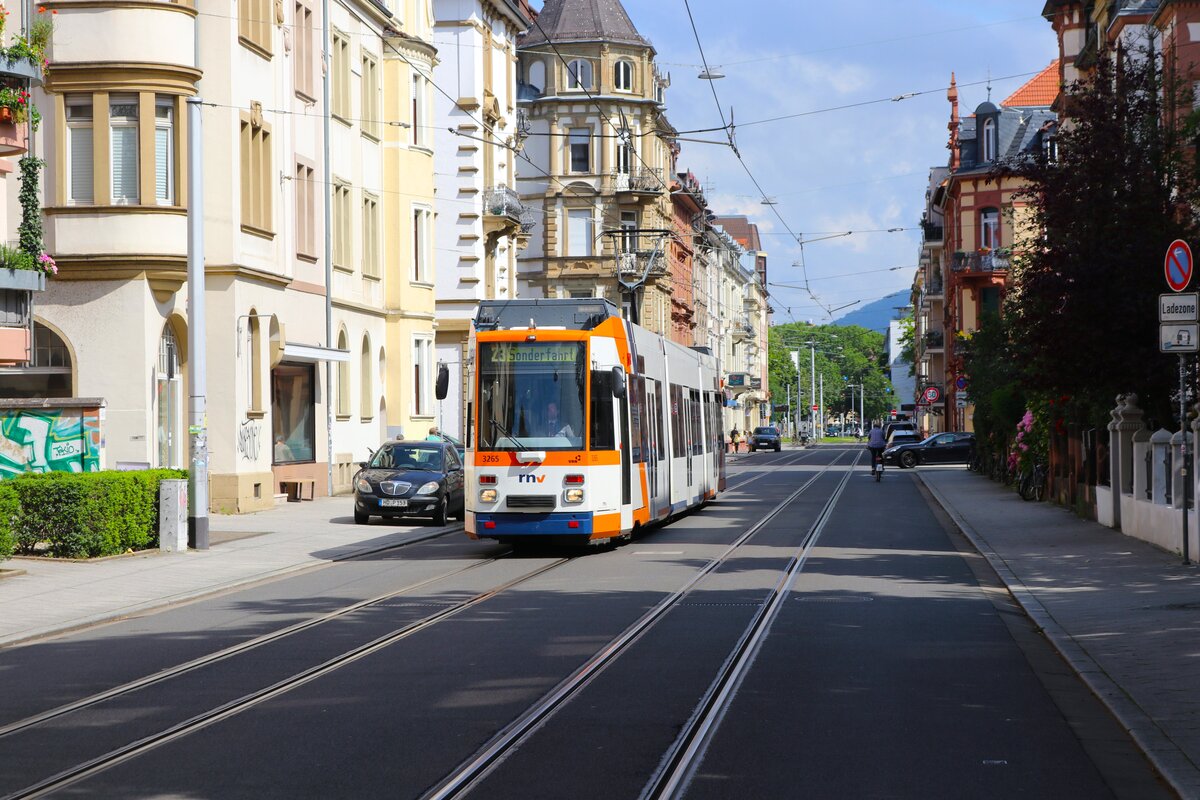 IGN Sonderfahrt mit RNV Adtranz MGT6D Wagen 3265 am 23.06.24 in Heidelberg