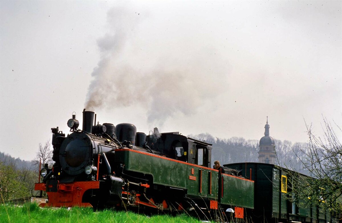 Jagsttalbahn bei Schöntal, 01.05.1986. 