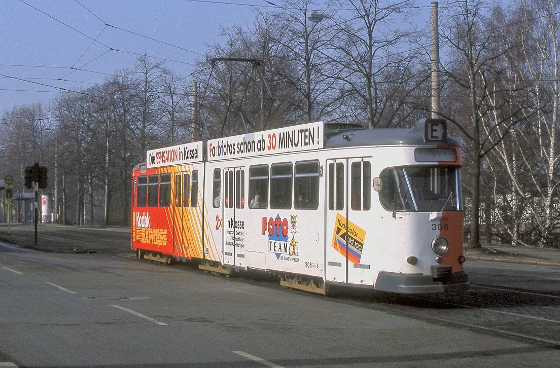 Kassel 306, Wilhelmshöher Allee, 26.02.1991.