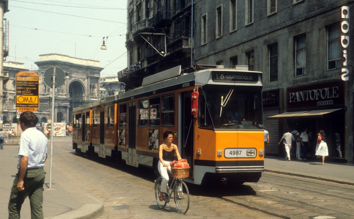 Milano / Mailand ATM SL 15 (GTw 4987) Via Torino im August 1984.