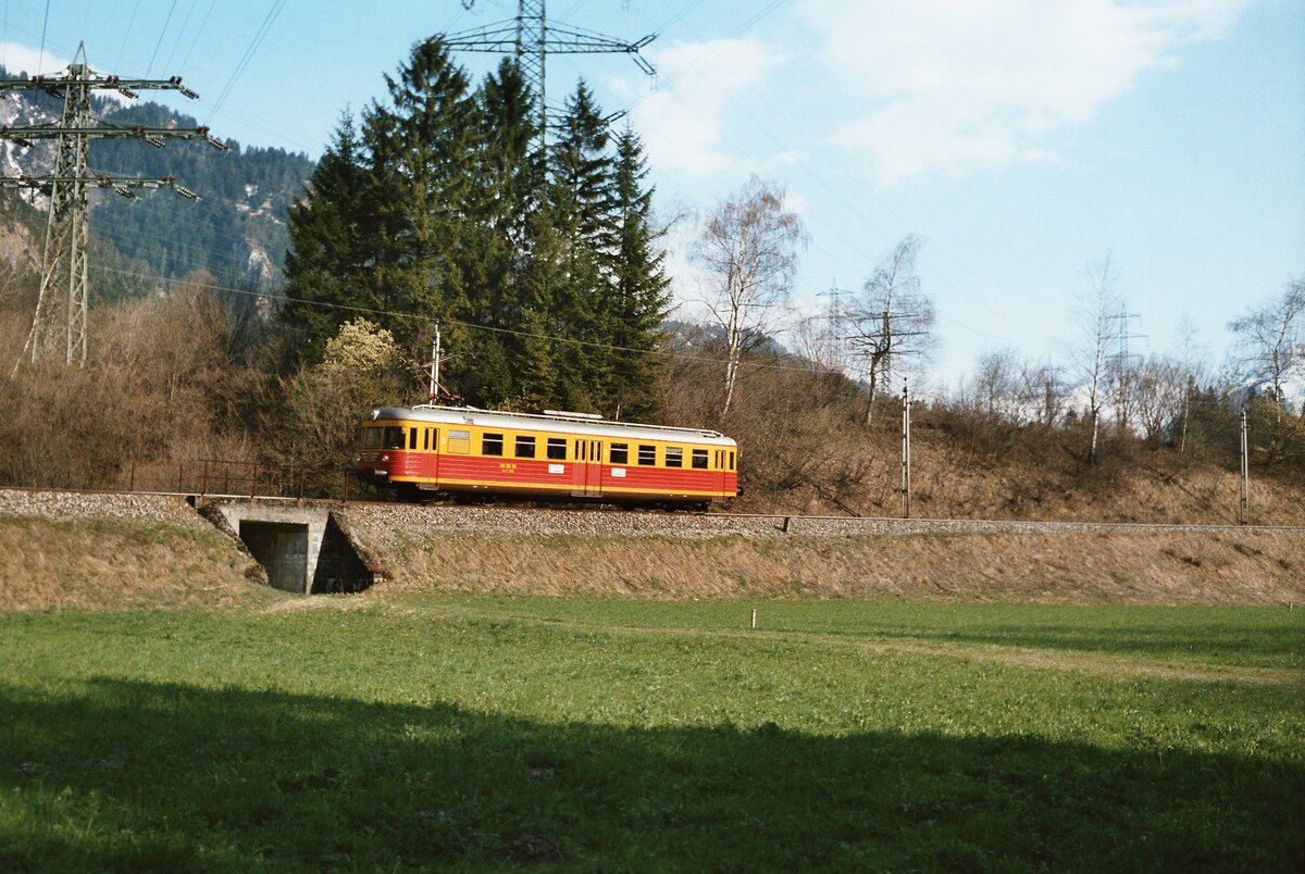 Montafonerbahn, ET 10.101 (von der Bad Eilsener Kleinbahn erworben, dort unter der Nummer ET 204 geführt), 23.04.1984