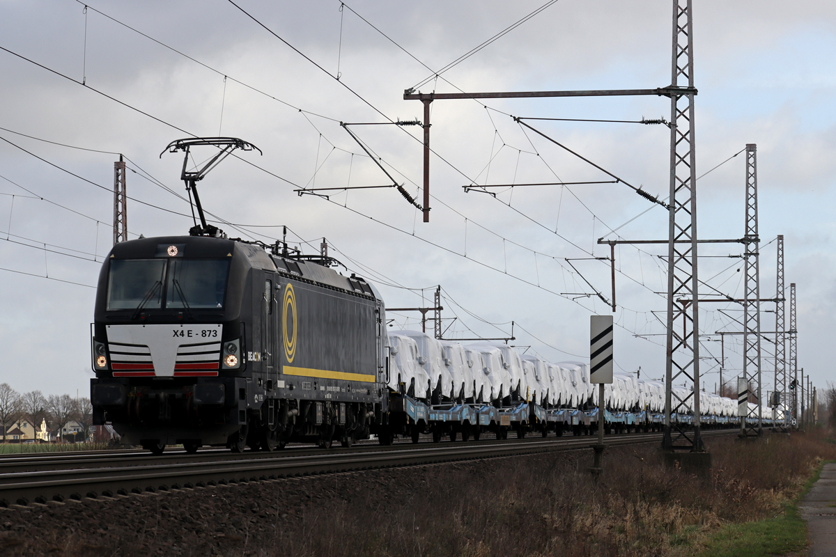 MRCE X4E-873 in Diensten von BRLL in Dedensen-Gümmer 25.1.2024