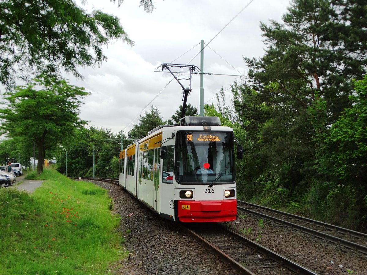 MVG Adtranz GT6M-ZR 216 am 11.06.16 in Mainz