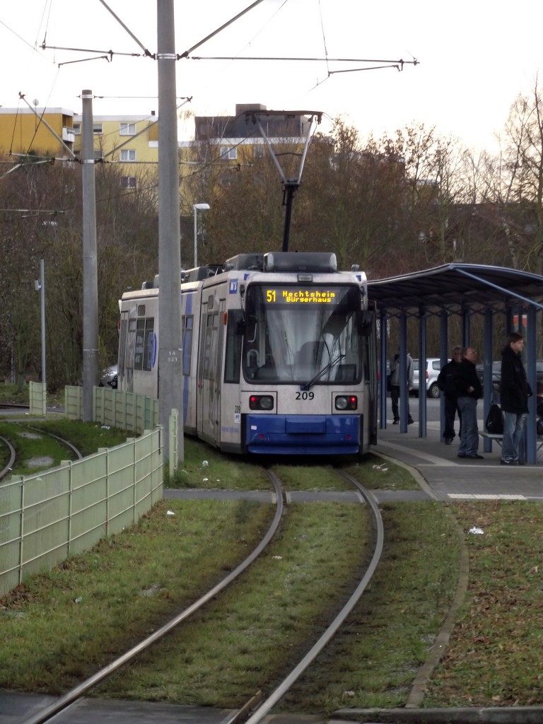 MVG ADtranz GT6M-ZR Wagen 209 am 09.01.14 in Mainz