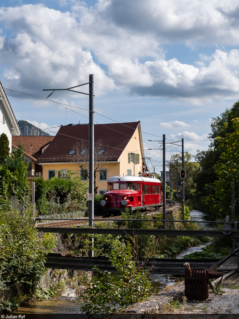 OeBB RCe 2/4 607 / Balsthal, 4. Oktober 2023<br>
Regio Oensingen - Balsthal<br>
80 Jahre elektrischer Betrieb bei der OeBB