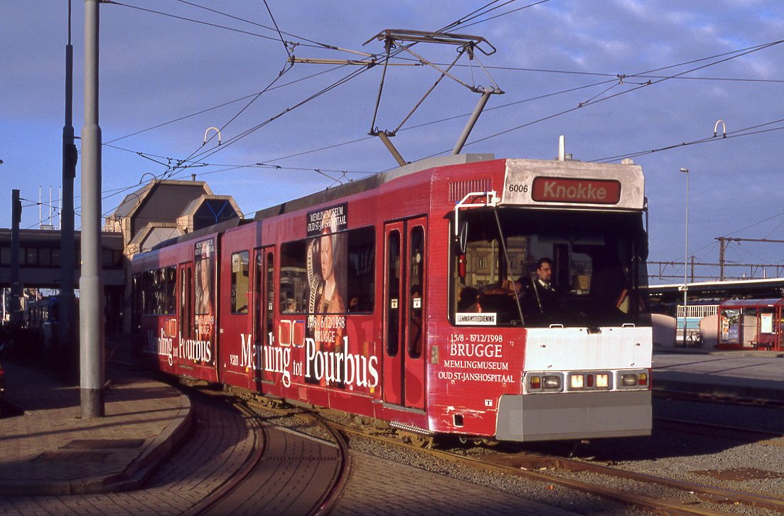 Oostende, Kust Tram, 6006, Oostende Station, 01.01.1999.
