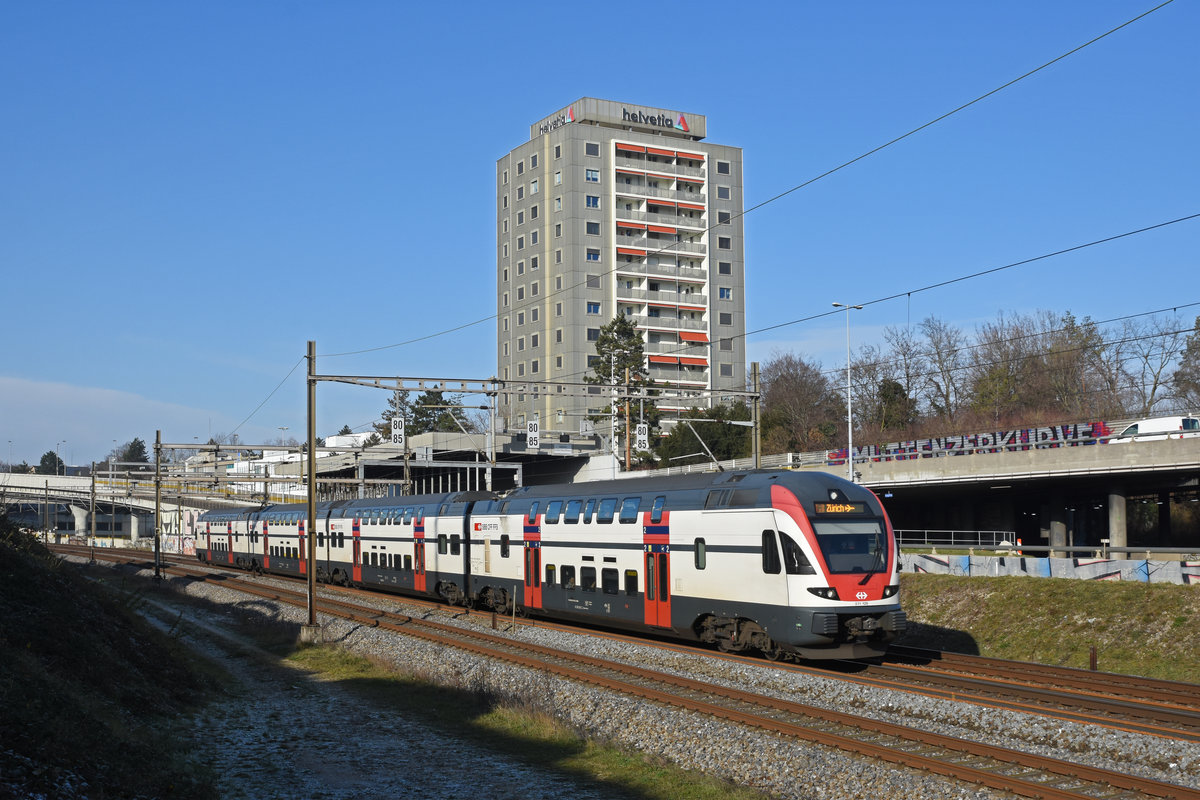 RABe 511 109 fährt Richtung Bahnhof Muttenz. Die Aufnahme stammt vom 02.01.2020.